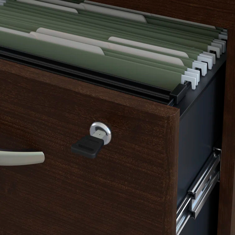 Series C Bow Front Desk with (2) 3 Drawer Mobile Pedestals