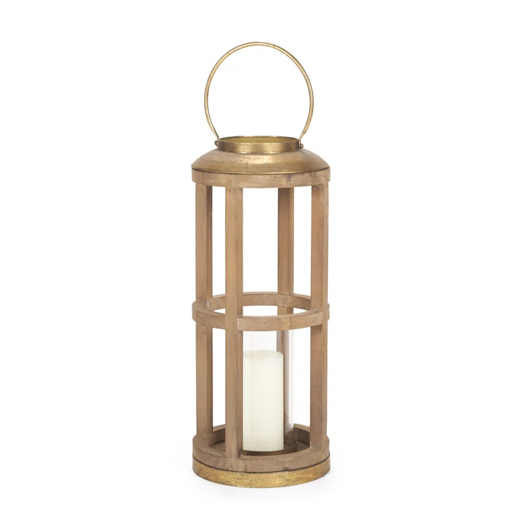 Bella Rustic Black Wood & Metal Oversized Hanging Candle Lantern