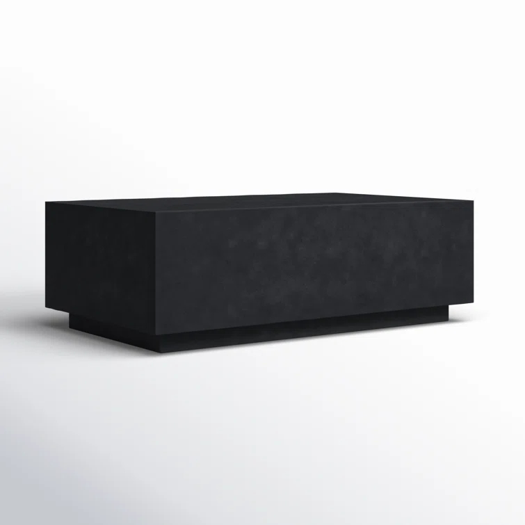 Onyx Black Glass Fiber Reinforced Concrete Outdoor Coffee Table