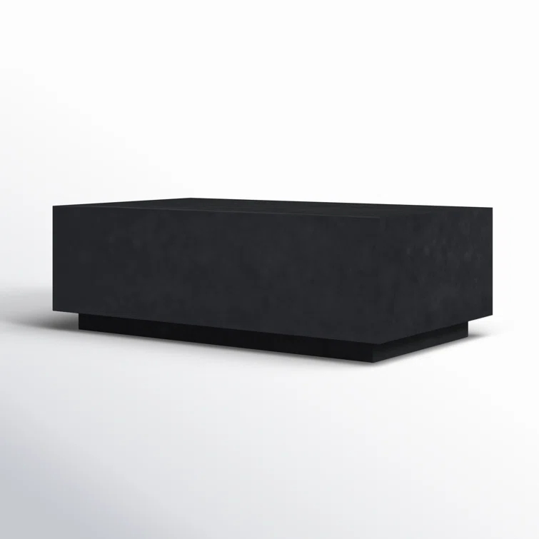 Onyx Black Glass Fiber Reinforced Concrete Outdoor Coffee Table