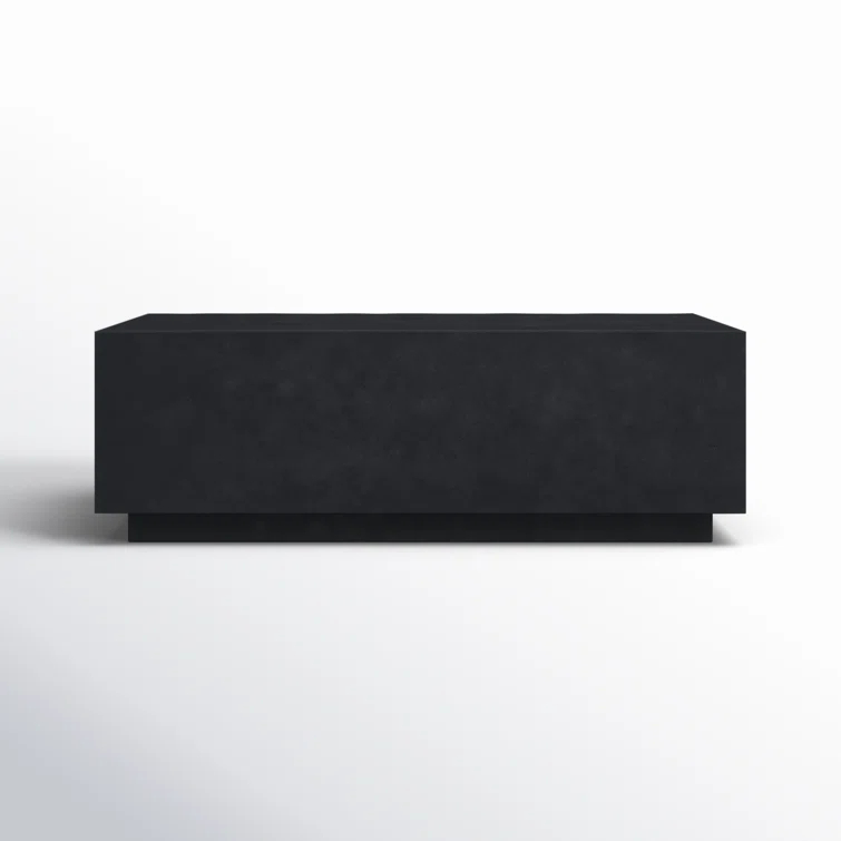 Onyx Black Glass Fiber Reinforced Concrete Outdoor Coffee Table