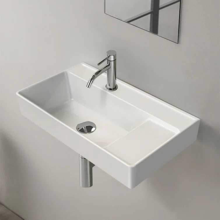 CeraStyle By Nameeks 15'' Ceramic Rectangular Bathroom Sink with Overflow