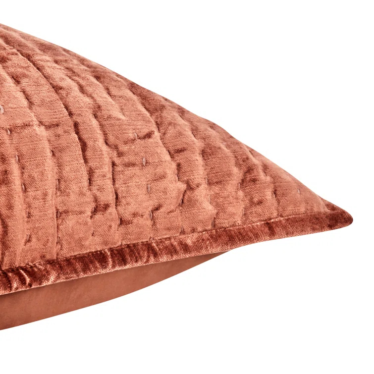 Terra Cotta Quilted Velvet King Sham