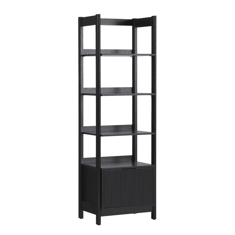 Transitional Narrow Bookshelf with Drawer on Bottom