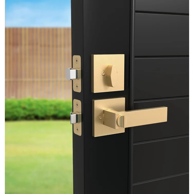 Mega Handles ROBELL Reversible Entry Door Lever and Single Cylinder Deadbolt Lock Combo Pack | Modern Keyed Lever