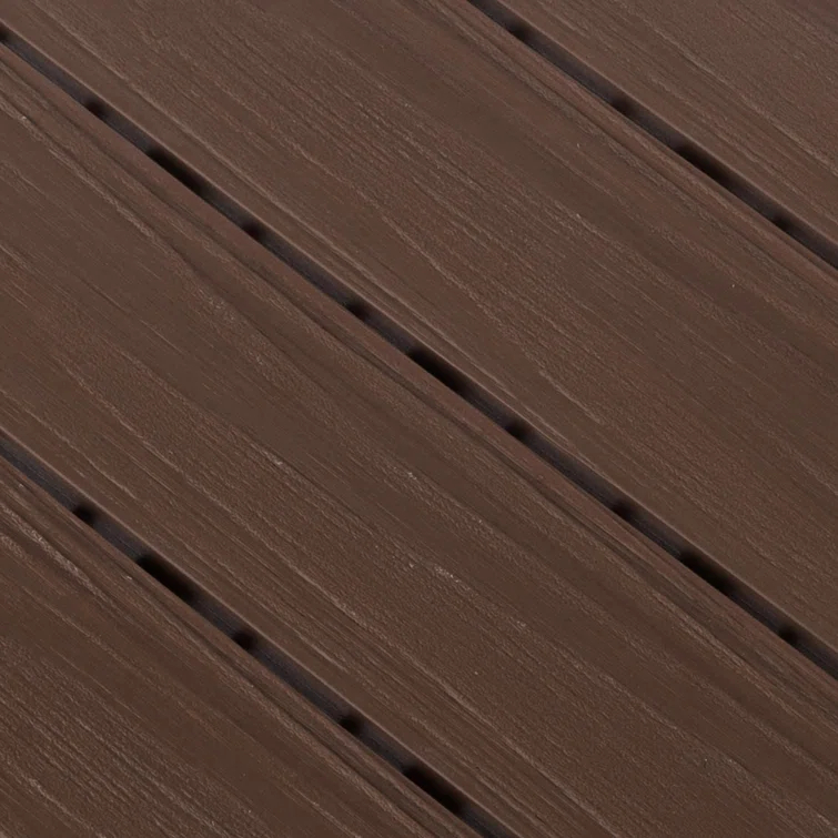 Deck Tiles - 6-Pack Wood Plastic Composite Interlocking Patio Tiles - 5.8SQFT Outdoor Flooring for Balcony, Porch, and Garage by Pure Garden