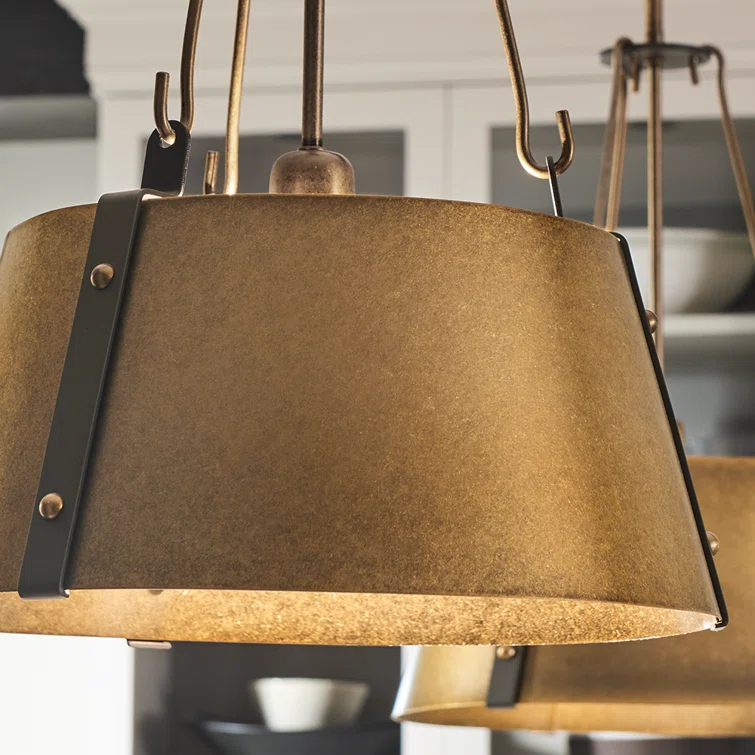 Cartwright Small 1-Light Drum Pendant w/ Bold Rivets