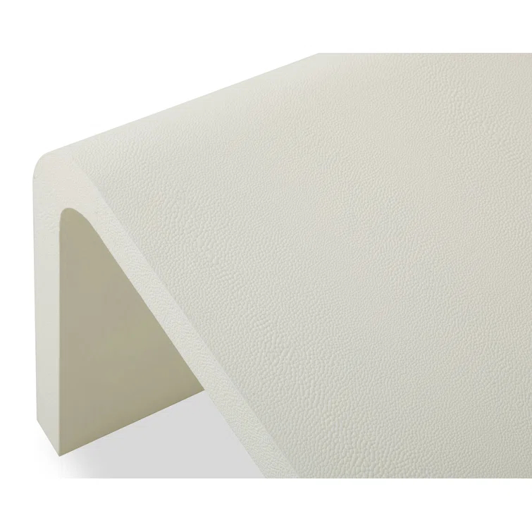 Modern Off-White Polished Rectangular Cocktail Table