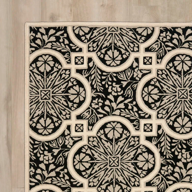 French Martha Stewart Hand Tufted Wool Floral Rug