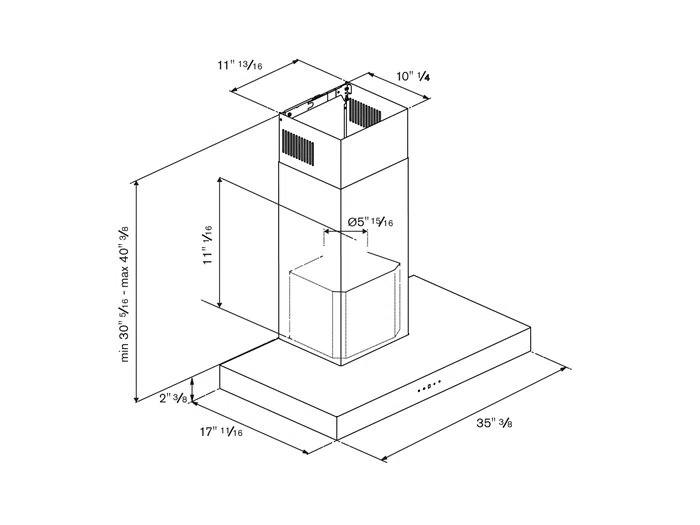Bertazzoni T-Shape Wall-Mounted 600CFM Hood