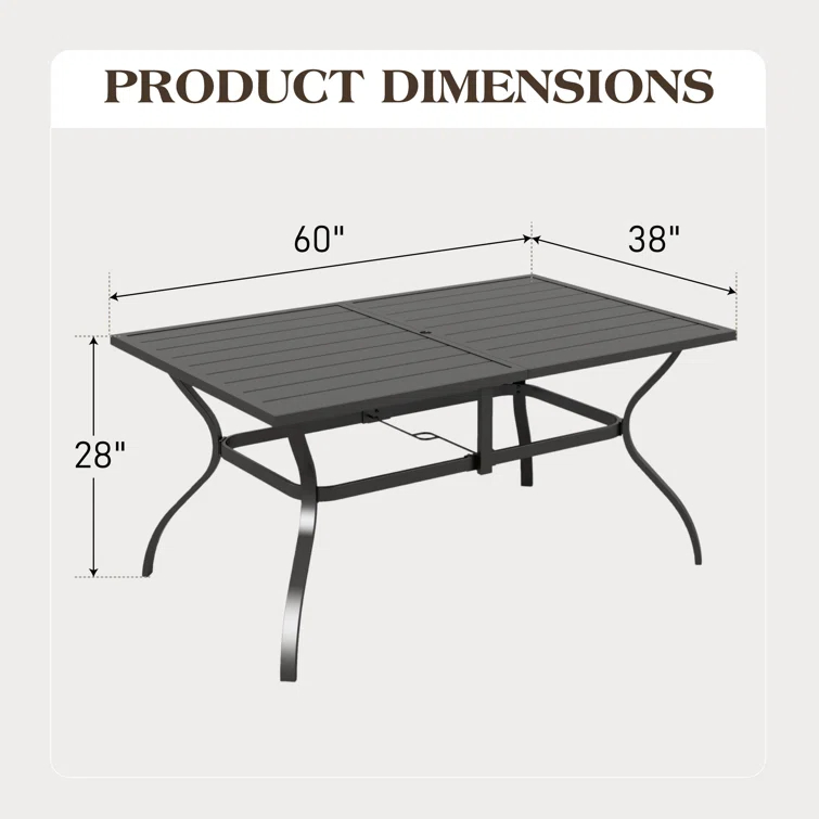 Argyri 6 - Person 60" Long Dining Set with Cushions