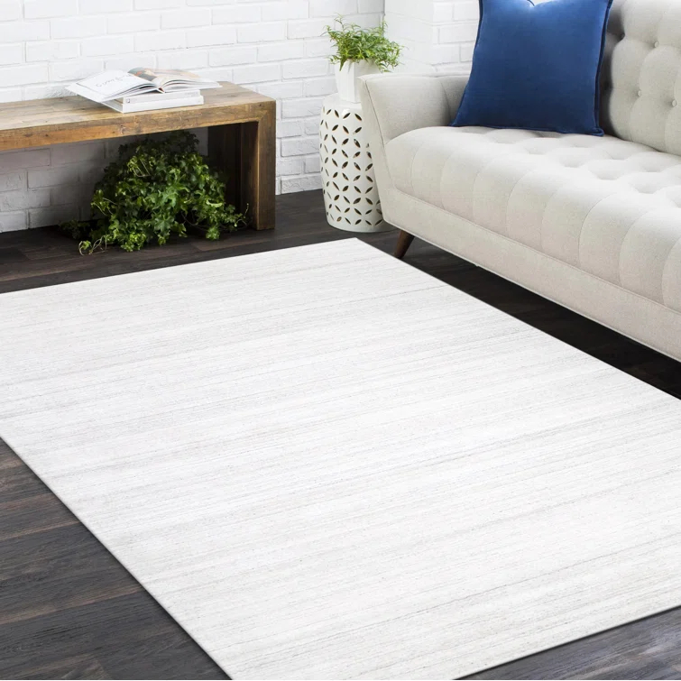 Harbor Hand Loomed Wool/Viscose/Cotton Area Rug in Ivory