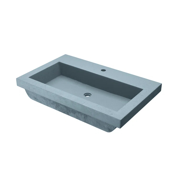 Trough Handmade Rectangular Drop-In Bathroom Sink