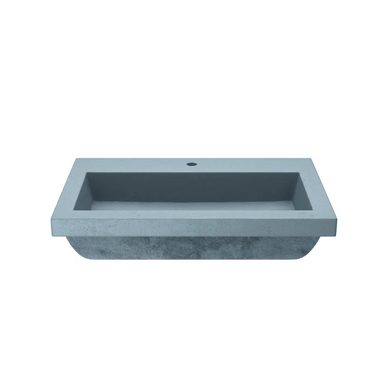 Trough Handmade Rectangular Drop-In Bathroom Sink