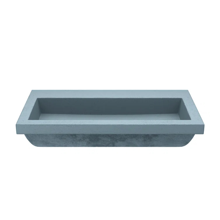 Native Stone Handcrafted Concrete 36" Trough Bathroom Sink