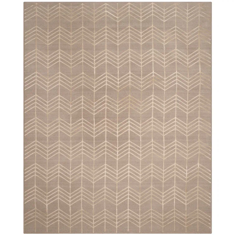 Thelonius Hand Woven Flat Weave With Embroidery Wool Chevron Rug