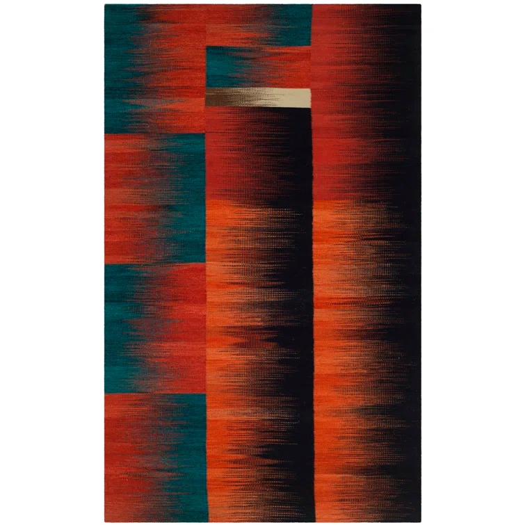 Athanasius Hand Woven Wool Abstract Rug