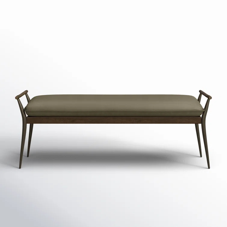 Charlotte Mid-Century Modern Velvet Loden Upholstered Bench