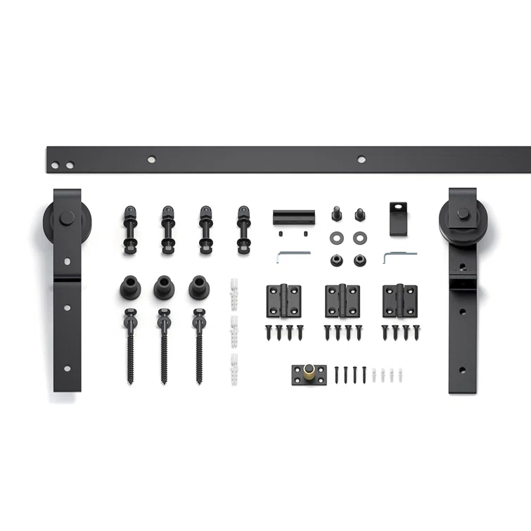 84'' Assembled Solid Wood Bi-Fold Barn Doors with Installation Hardware Kit