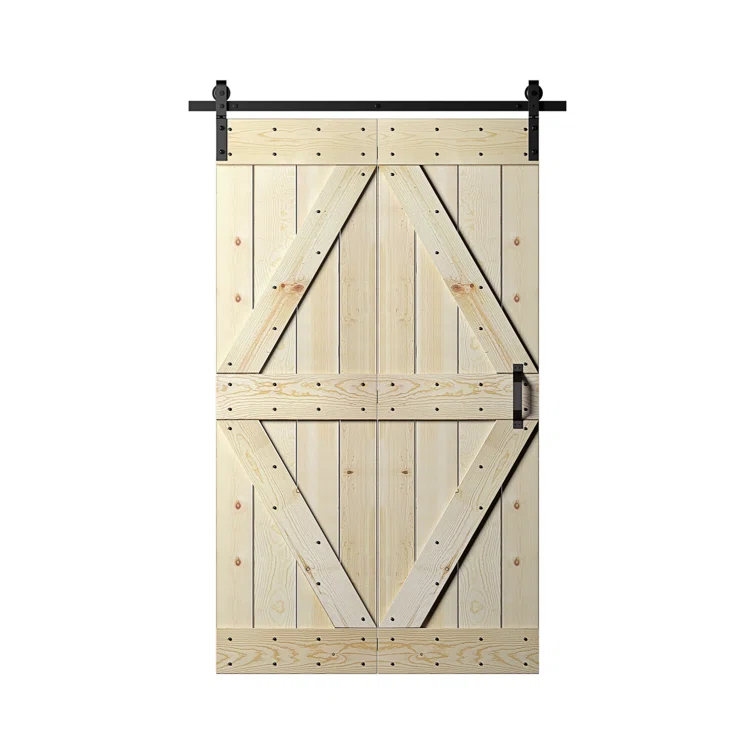 Coast Sequoia 84"H Embossing Bi-Fold Barn Door With Sliding Hardware Kit