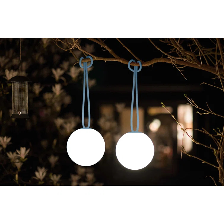 Bolleke 8" Battery Powered Integrated LED Outdoor Hanging Light