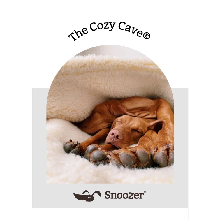 Snoozer Cozy Cave Luxury Hooded Microsuede Pet Bed