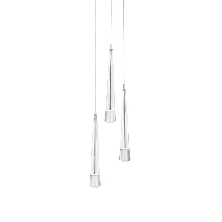 Chrome Glass LED Mini Pendant Light for Indoor/Outdoor Island
