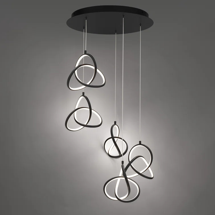 Vornado 5-Light Black Aluminum Indoor/Outdoor LED Pendant