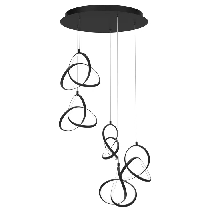 Vornado 5-Light Black Aluminum Indoor/Outdoor LED Pendant