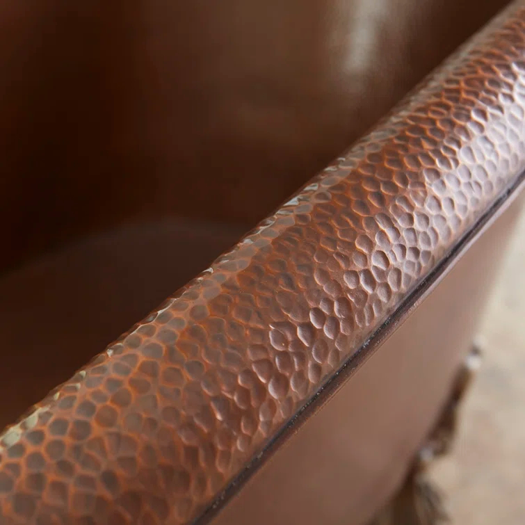 Heisenberg 5'6" Copper Freestanding Clawfoot Bathtub with No Overflow
