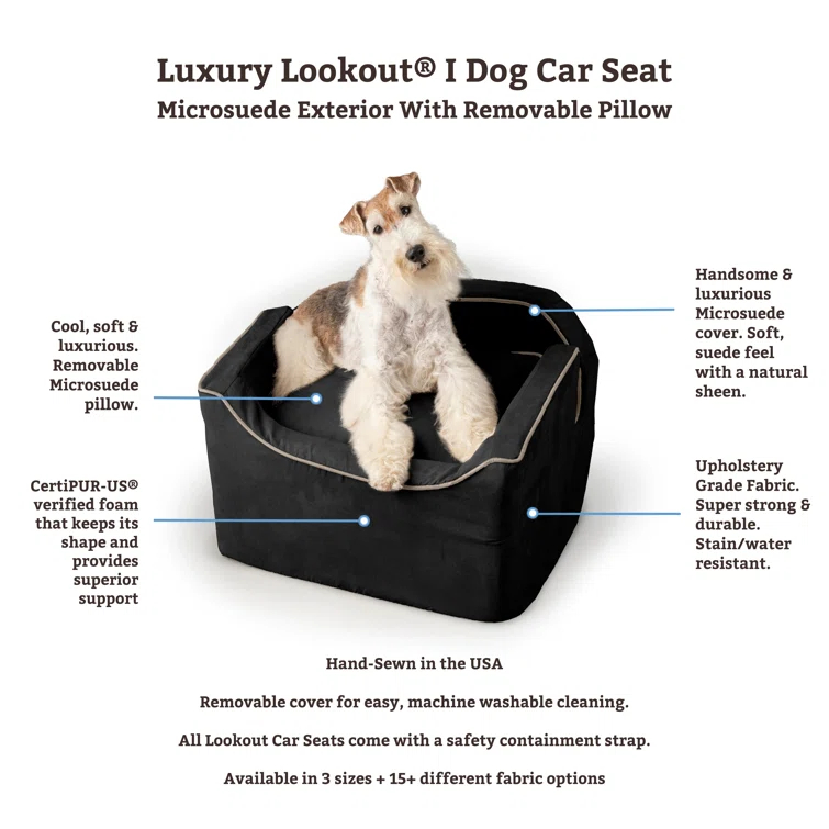 Snoozer Microsuede Lookout 1 Dog Car Seat