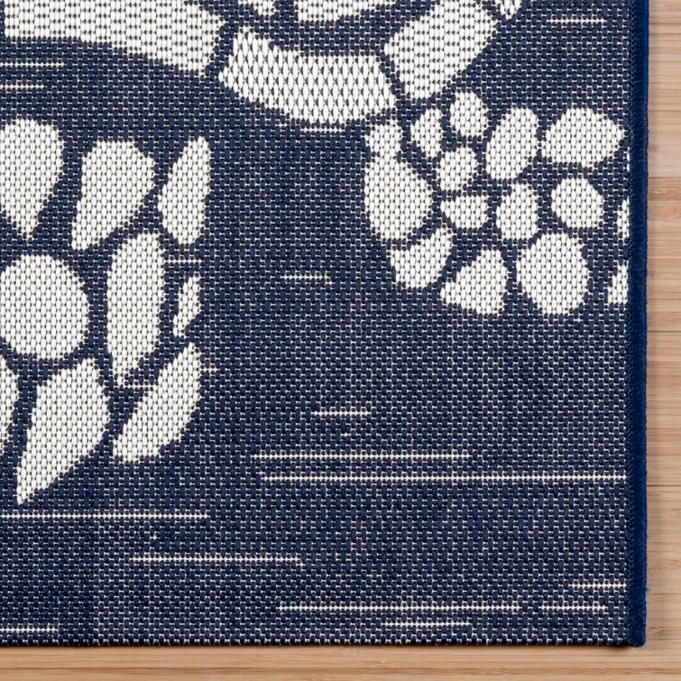 Paseo Tortue Sea Turtle Polypropylene Flatweave Indoor/ Outdoor Area Rug
