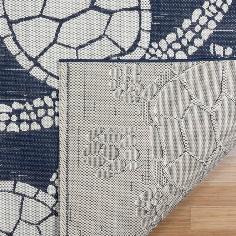 Paseo Tortue Sea Turtle Polypropylene Flatweave Indoor/ Outdoor Area Rug