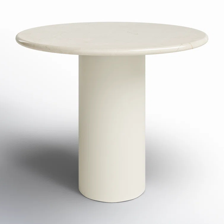 Belle Round Cream Marble Dining Table