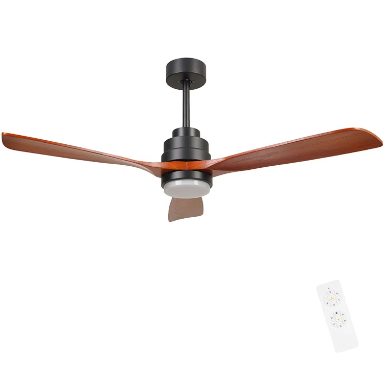 Auravista 52 In. Indoor Medium Red Oak Ceiling Fan With LED Light Bulbs And Remote Control