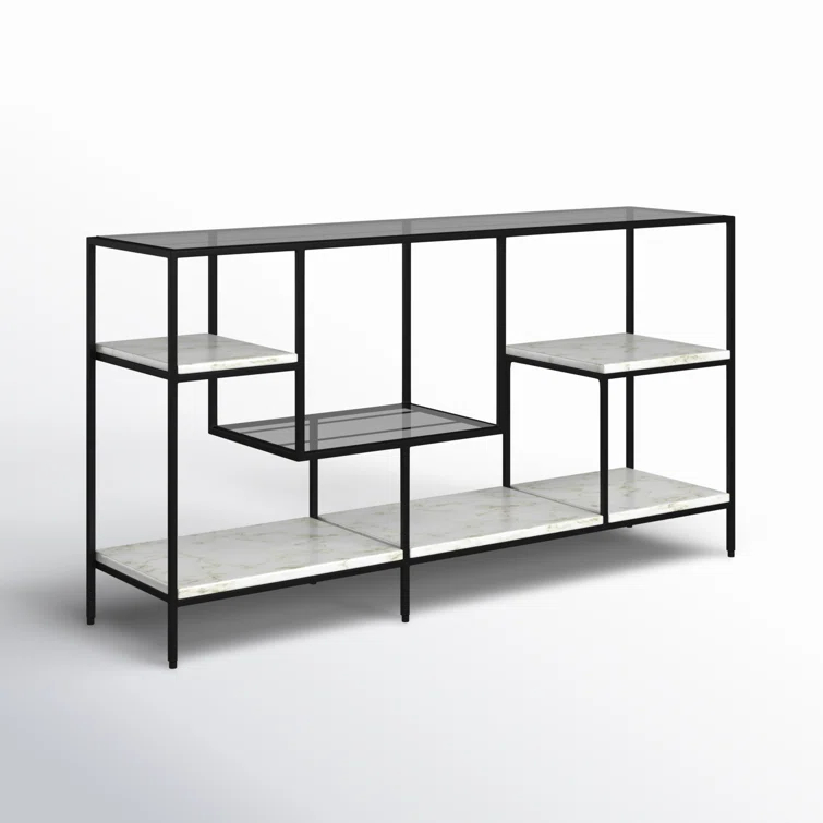 Arjune 29'' H x 54'' W Iron Geometric Bookcase