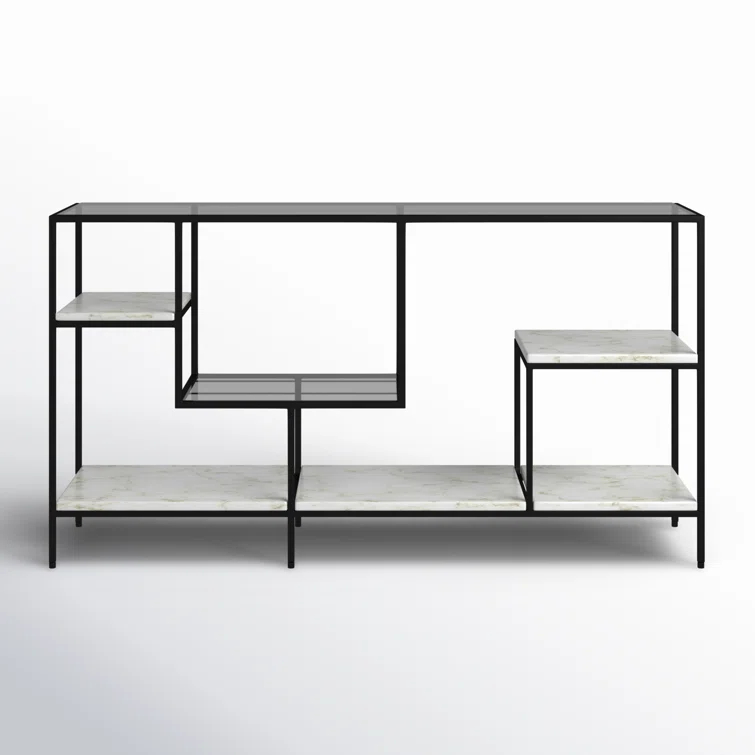Arjune 29'' H x 54'' W Iron Geometric Bookcase
