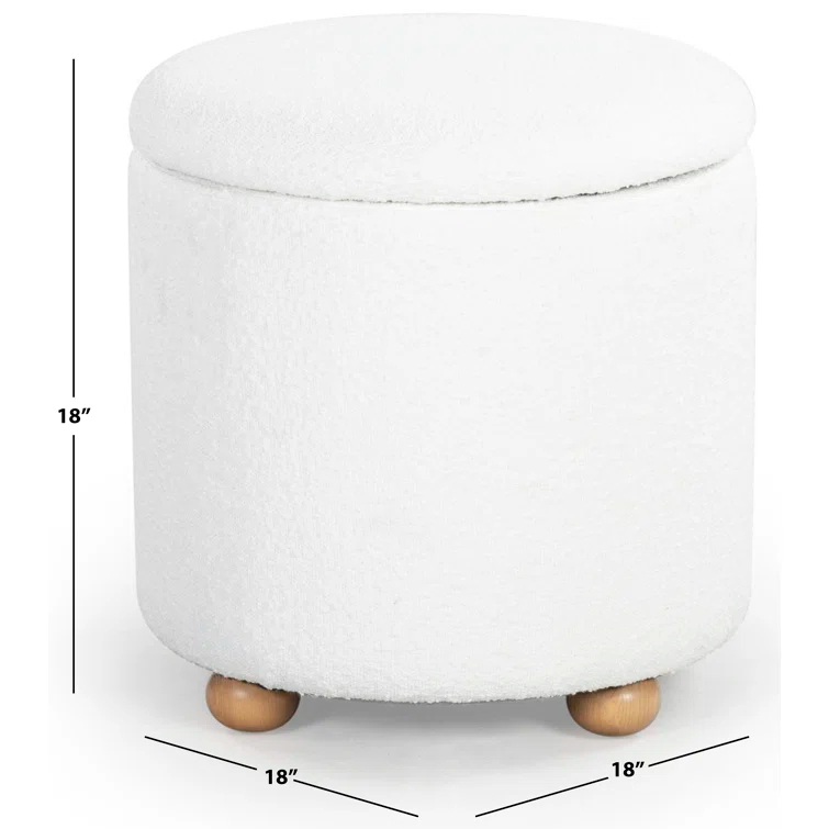 Becka Square Boucle Storage Ottoman