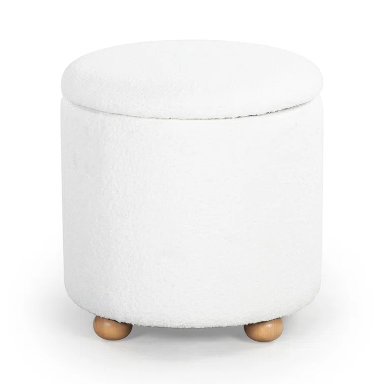 Becka Square Boucle Storage Ottoman
