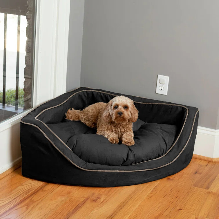 Snoozer Corner Microsuede Bolster Dog Bed