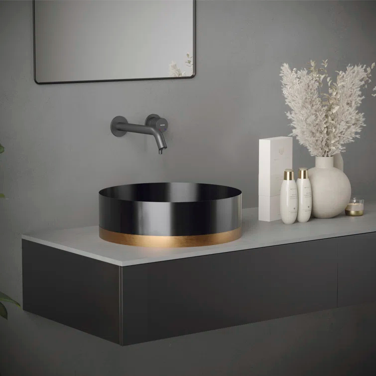 Karran Grantham KBF610 Single Handle Wall-Mount Bathroom Faucet in Gold