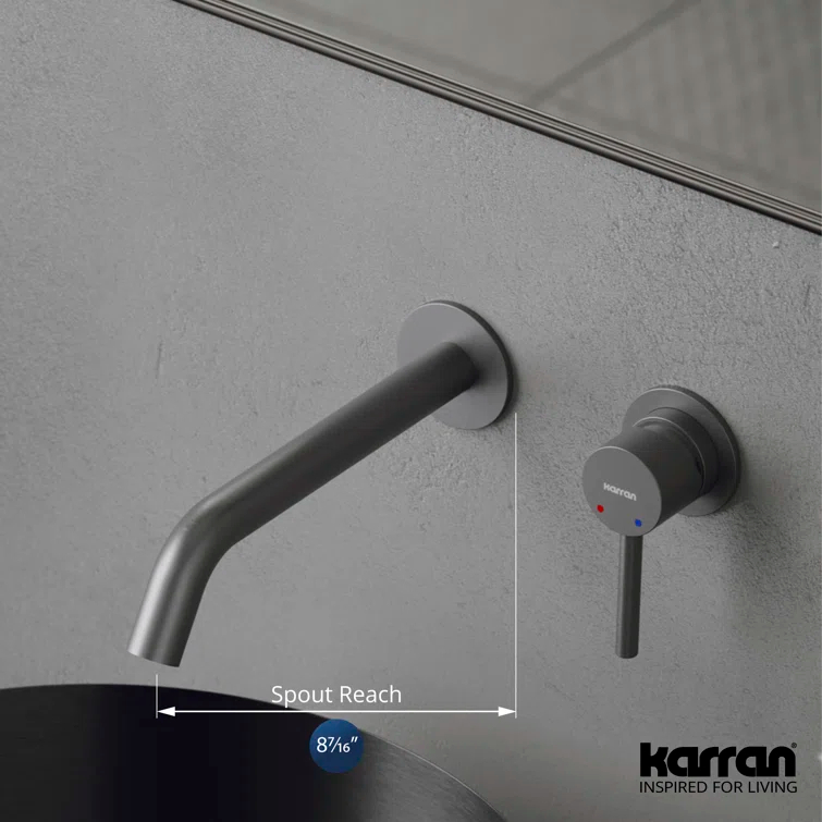 Karran Grantham KBF610 Single Handle Wall-Mount Bathroom Faucet in Gold