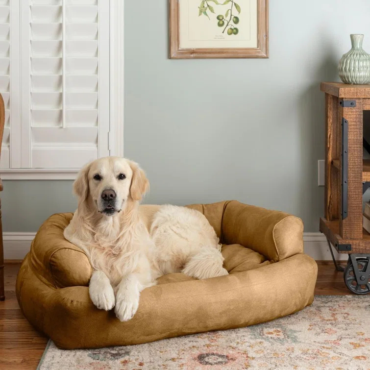 Snoozer Luxury Microsuede Overstuffed Bolster Dog Sofa