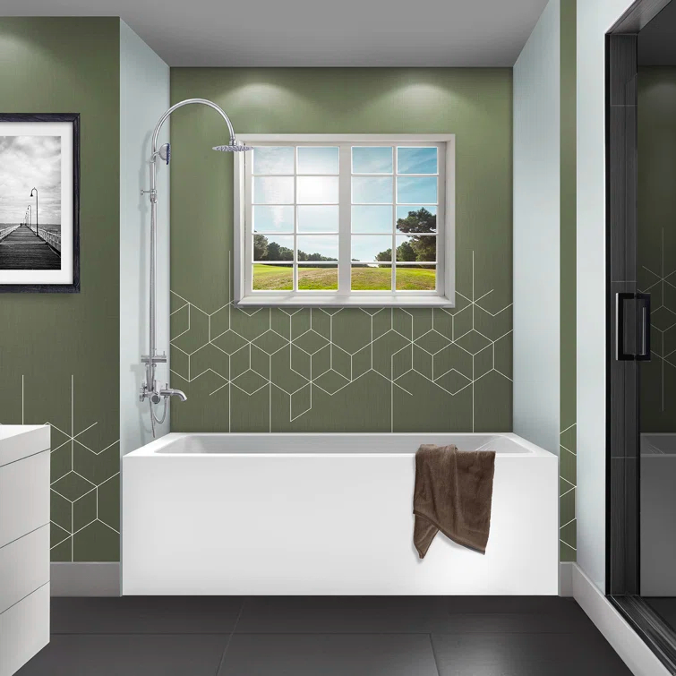 Apron Soaking Acrylic Bathtub