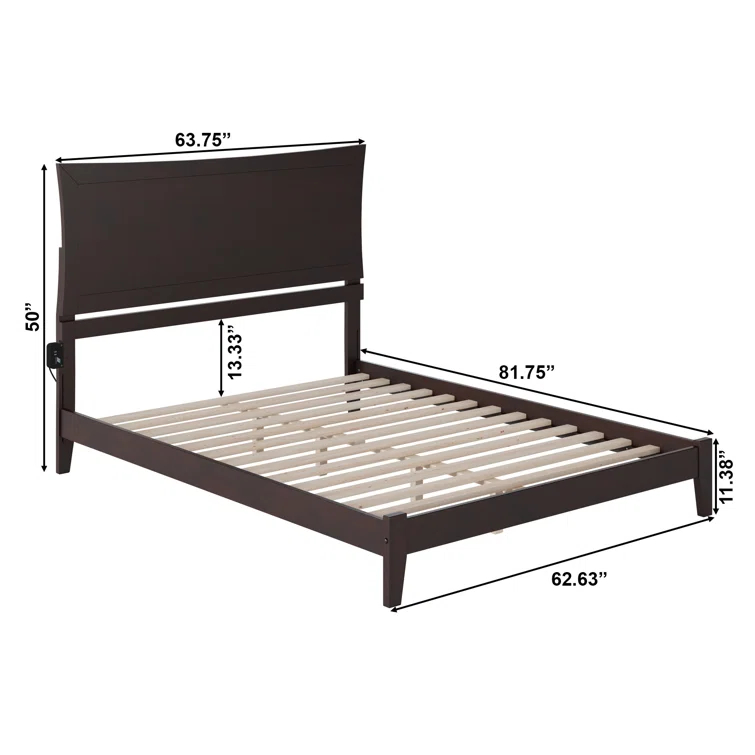 Metro Low Profile Solid Wood Platform Bed