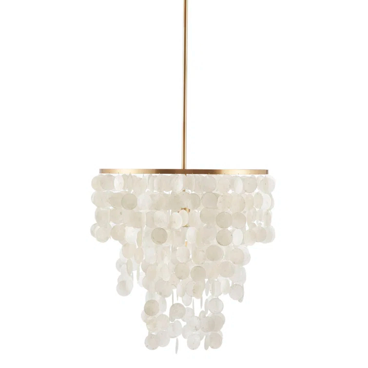 Urban Habitat Isla Dimmable Layered Capiz Chandelier