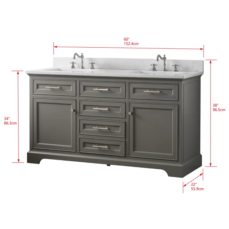 Sudio Design Thompson 60" W Double Vanity & Reviews | Perigold