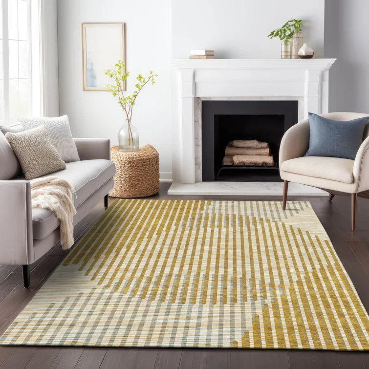 Machine Washable Indoor/Outdoor Chayden ACN1001 Gold