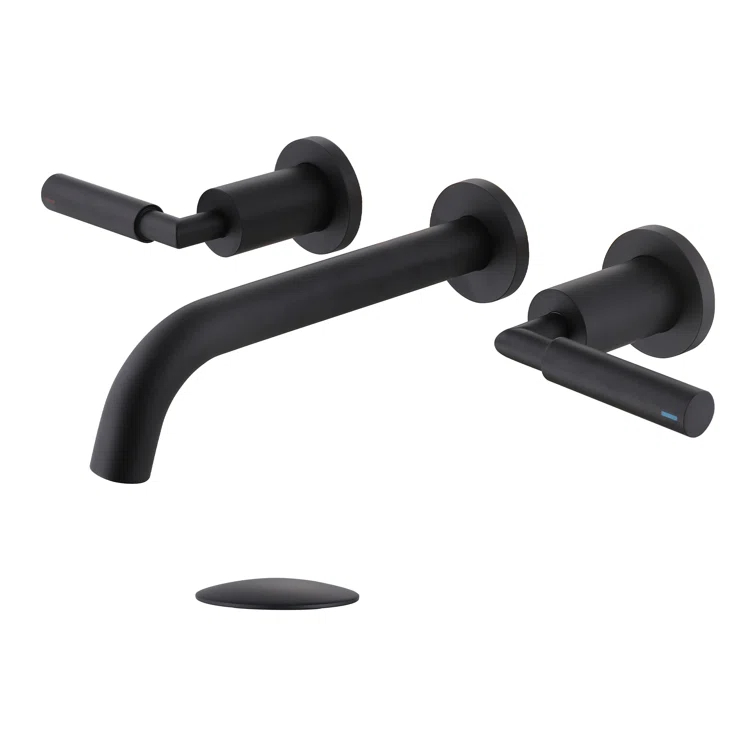 10.08" Widespread Bathroom Faucet 3 Hole, 2-handle Bathroom Sink Faucet with Drain Assembly
