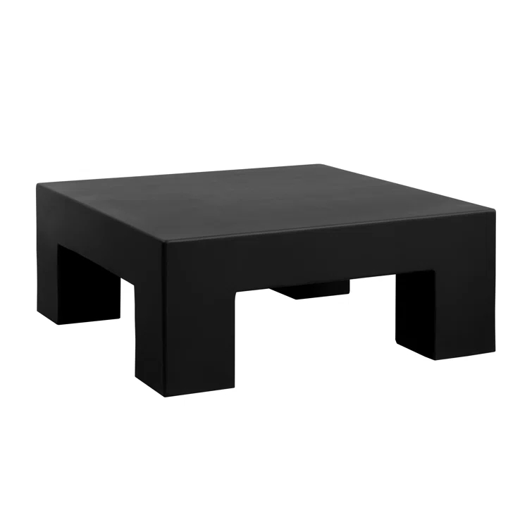Renley Black Square Marble Outdoor Coffee Table